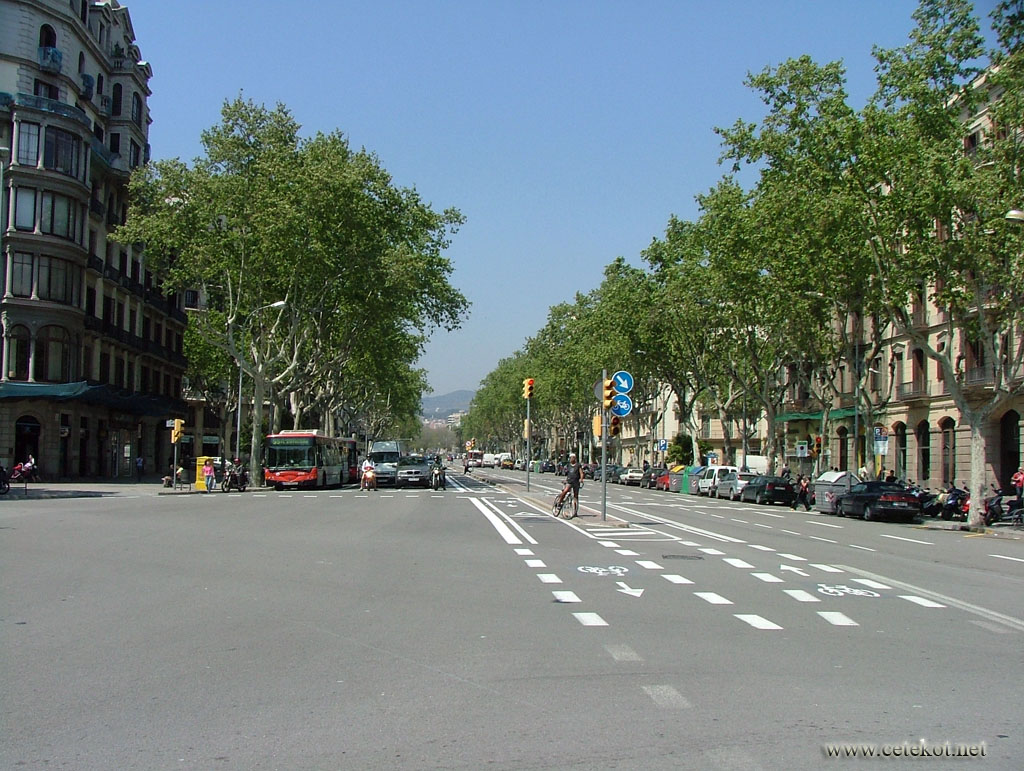 Барселона. Passeig de Sant Joan, вид в сторону гор.