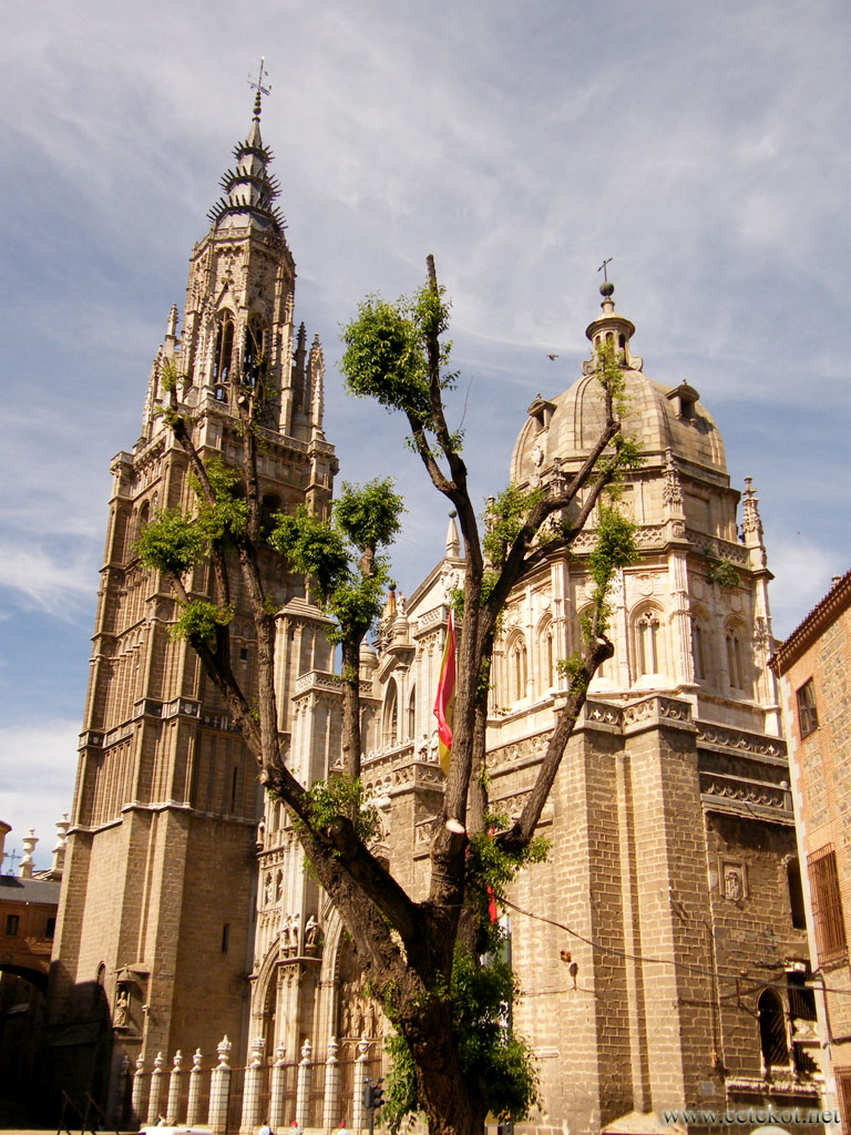 Толедо: высокохудожественный собор через дерево.