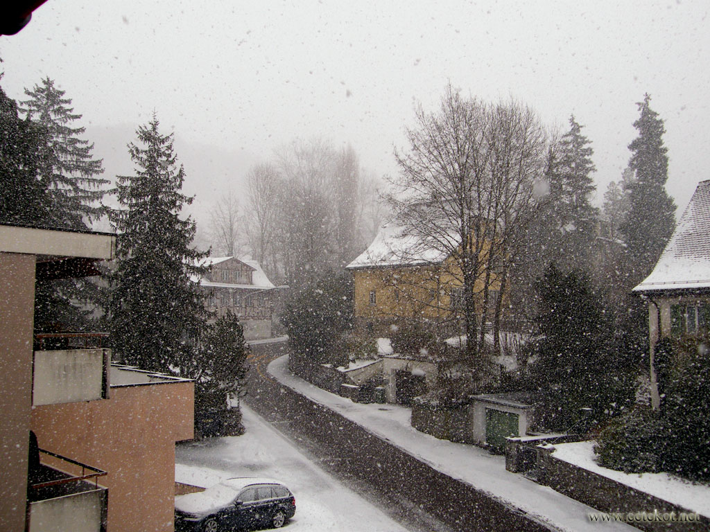 Цюрих: хороший зимний снегопад.